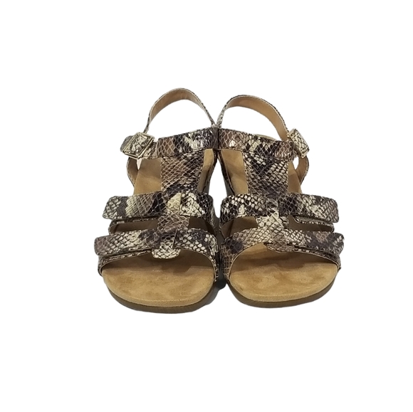 Vionic Glenda Strappy Wedge Leather Sandals In Snake Print Comfort Shoes Size 7 - Picture 7 of 11